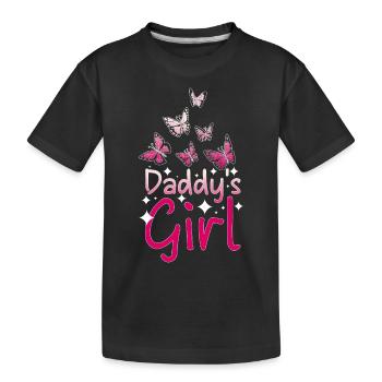 For the daughter Daddys girl, little Butterfly - Kinder Premium Bio T-Shirt - Schwarz - Vorne