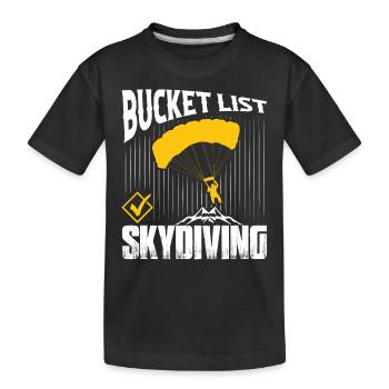 Bucket List: Skydiving Skydiver Parachute - Kids' Premium Organic T-Shirt - black - Front