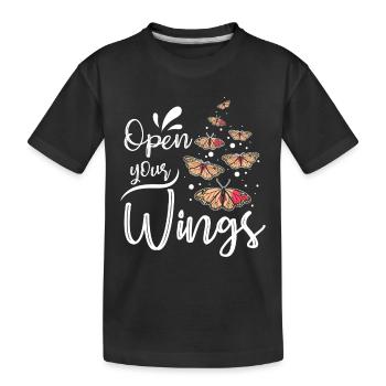 Open your wings, Butterfly - Kinder Premium Bio T-Shirt - Schwarz - Vorne