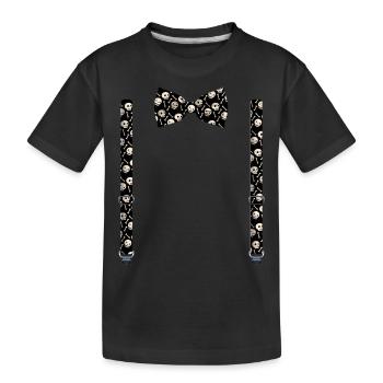 Funny Skulls Noeud papillon avec bretelles parfait - T-shirt bio Premium Enfant - noir - Devant