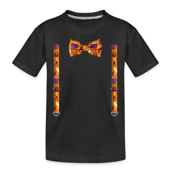 Drôle de nœud papillon d’Halloween avec bretelles parfaites - T-shirt bio Premium Enfant - noir - Devant