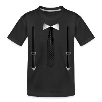 Drôle de cravate noire avec bretelles noires Perfect - T-shirt bio Premium Enfant - noir - Devant