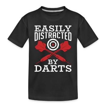 Sports cibles facilement distraits par Darts Bullseye - T-shirt bio Premium Enfant - noir - Devant