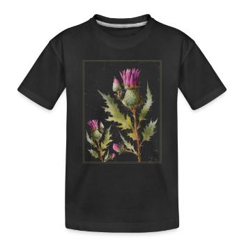 Diestel Blume - Kinder Premium Bio T-Shirt - Schwarz - Vorne