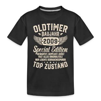 Vintage Geschenk 14-15 Jahre 2009 - Kinder Premium Bio T-Shirt - Schwarz - Vorne