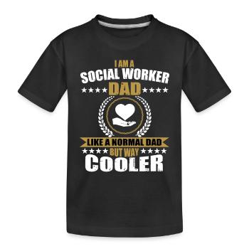 Funny Social Worker Dad - Kids' Premium Organic T-Shirt - black - Front