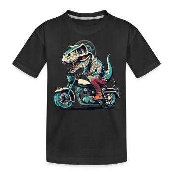 T-Rex Biker - Une balade primitive - T-shirt bio Premium Enfant - noir - Devant