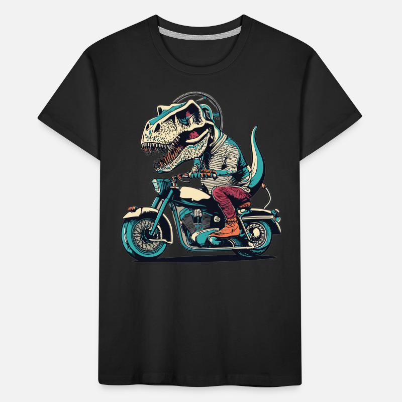T-Rex Biker - Une balade primitive T-shirt bio Premium Enfant