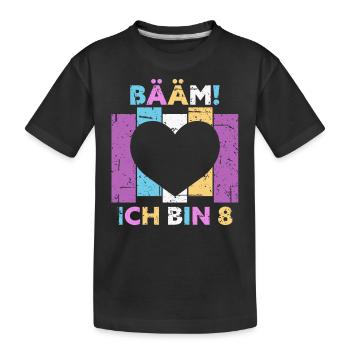8 Jahre Mädchen Geschenk 8. Geburtstag Prinzessin - Kinder Premium Bio T-Shirt - Schwarz - Vorne