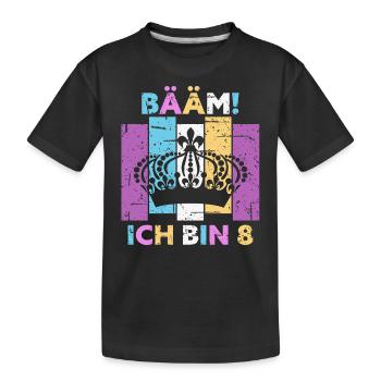 8 Jahre Mädchen Geschenk 8. Geburtstag Prinzessin - Kinder Premium Bio T-Shirt - Schwarz - Vorne