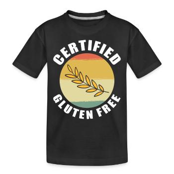 Certified Gluten Free - Kids' Premium Organic T-Shirt - black - Front