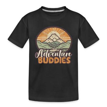 Adventure Buddies Couple Funny Hiking Adventure - Kids' Premium Organic T-Shirt - black - Front