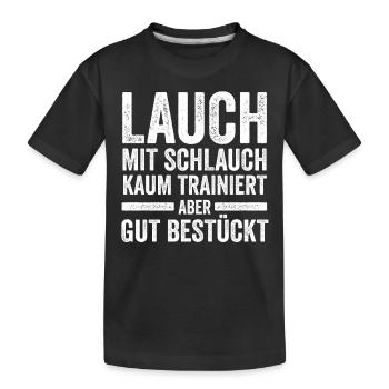 Bodybuilding Sport Fitness Lauch - Kinder Premium Bio T-Shirt - Schwarz - Vorne