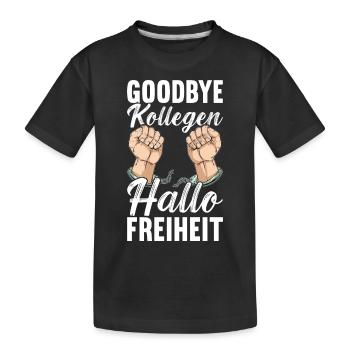 Abschiedsgeschenk Kollege Jobwechsel - Kinder Premium Bio T-Shirt - Schwarz - Vorne