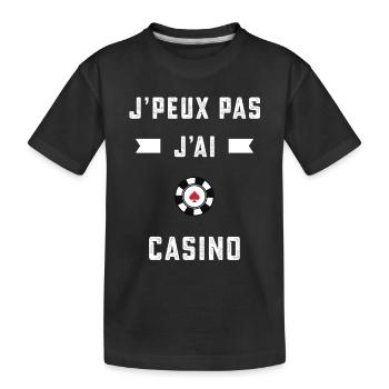 je peux pas j'ai casino croupier cadeau - T-shirt bio Premium Enfant - noir - Devant