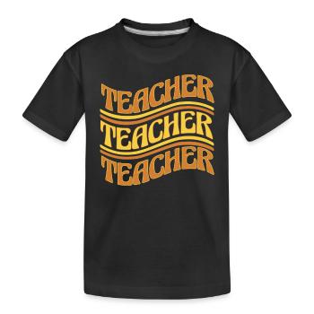 Lustige Hippie-Lehrer Zurück Zu Schule Lehrer Tag - Kinder Premium Bio T-Shirt - Schwarz - Vorne