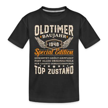 Jubiläumsfreude '48 - Kinder Premium Bio T-Shirt - Schwarz - Vorne