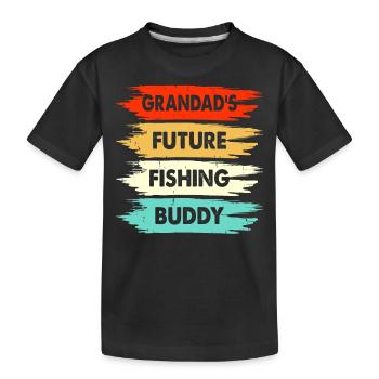 Grandads Future Fishing Buddy - Kids' Premium Organic T-Shirt - black - Front