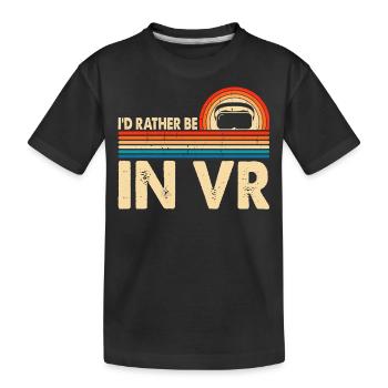 VR Virtual Reality - Kids' Premium Organic T-Shirt - black - Front