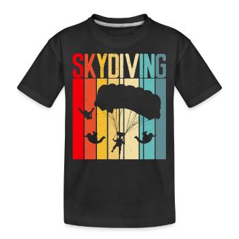 Skydiving - Kids' Premium Organic T-Shirt - black - Front
