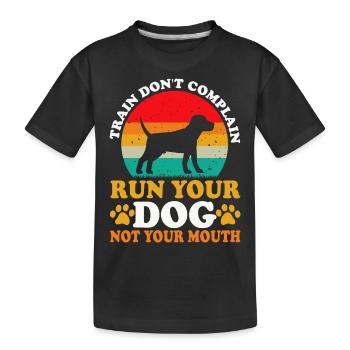 Hund Hundeerziehung - Kinder Premium Bio T-Shirt - Schwarz - Vorne