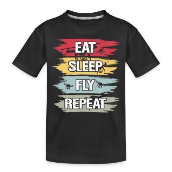Skydiving - Kids' Premium Organic T-Shirt - black - Front