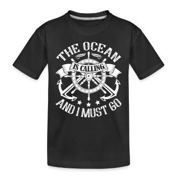 Sailor Sailor The Ocean Is Calling - Kids' Premium Organic T-Shirt - black - Front