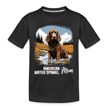 Chien Épagneul d’eau américain - T-shirt bio Premium Enfant - noir - Devant