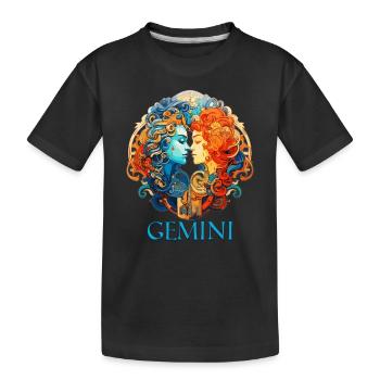 Nimm deine Zwillinge-Identität an: Sternzeichen Zwillinge - Kinder Premium Bio T-Shirt - Schwarz - Vorne