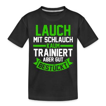 Bodybuilding Sport Fitness Lauch - Kinder Premium Bio T-Shirt - Schwarz - Vorne