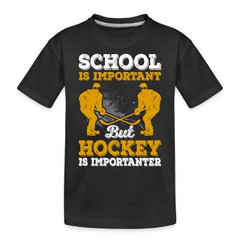Hockey - Kids' Premium Organic T-Shirt - black - Front