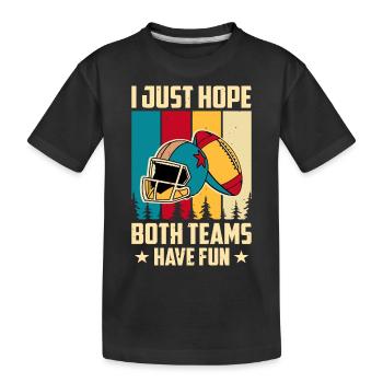 Football - Kinder Premium Bio T-Shirt - Schwarz - Vorne