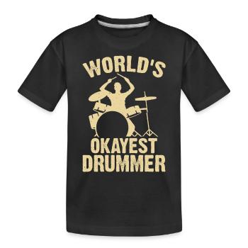 Schlagzeug Schlagzeuger Drummer - Kinder Premium Bio T-Shirt - Schwarz - Vorne