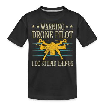 Drone - Kids' Premium Organic T-Shirt - black - Front