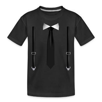 Drôle de cravate avec bretelles noires Mariage parfait - T-shirt bio Premium Enfant - noir - Devant