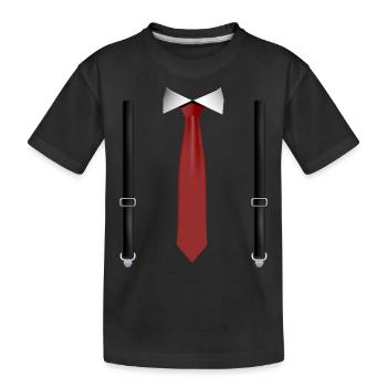 Drôle de cravate rouge avec bretelles noires parfaites - T-shirt bio Premium Enfant - noir - Devant