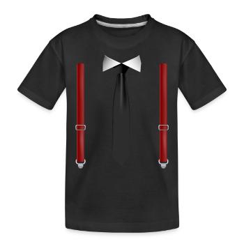 Drôle de cravate noire avec bretelles rouges Perfect - T-shirt bio Premium Enfant - noir - Devant