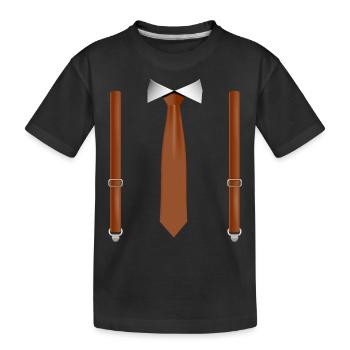 Drôle de cravate marron avec bretelles noires Perfect - T-shirt bio Premium Enfant - noir - Devant