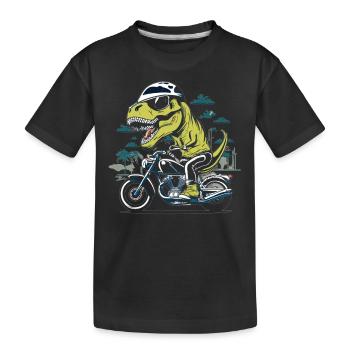 T-Rex Biker - Une balade primitive - T-shirt bio Premium Enfant - noir - Devant
