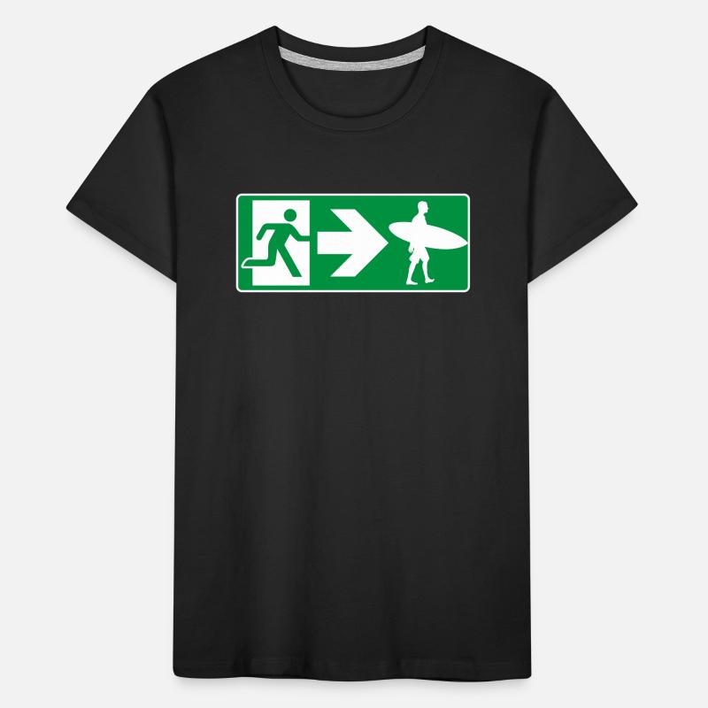 Emergency Exit Surfing Surfer Kids' Premium Organic T-Shirt