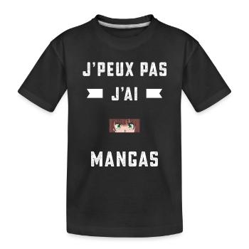 je peux pas j'ai mangas mangaka cadeau - T-shirt bio Premium Enfant - noir - Devant