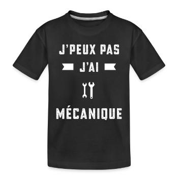 je peux pas j'ai mécanique mécanicien cadeau - T-shirt bio Premium Enfant - noir - Devant