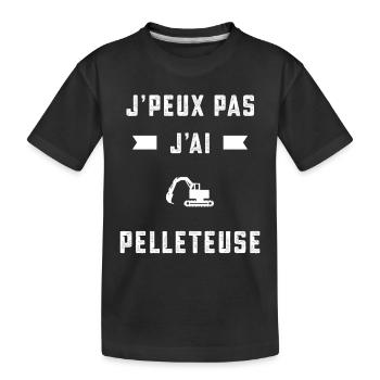 je peux pas j'ai pelleteuse pelleteur cadeau - T-shirt bio Premium Enfant - noir - Devant