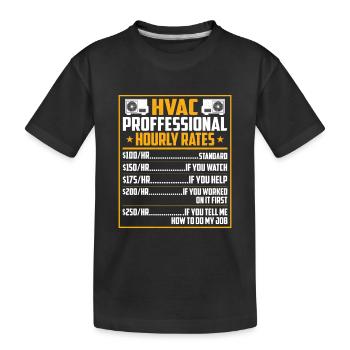 Tarif horaire professionnel CVC ...... Installateur Te - T-shirt bio Premium Enfant - noir - Devant