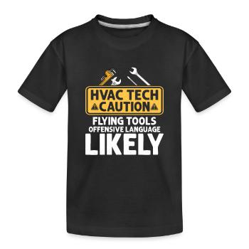 HVAC Tech Caution Flying Tools Technician Installer - T-shirt bio Premium Enfant - noir - Devant