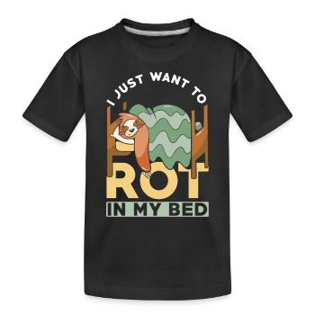 Paresseux Snap Paresse Je veux juste pourrir dans mon lit - T-shirt bio Premium Enfant - noir - Devant