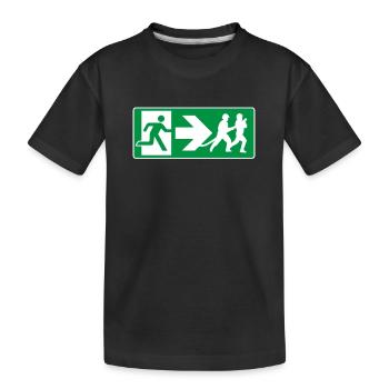 Notausgang Feuerwehr Feuerwehrmann - Kinder Premium Bio T-Shirt - Schwarz - Vorne