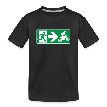 Notausgang Motocross MX - Kinder Premium Bio T-Shirt - Schwarz - Vorne