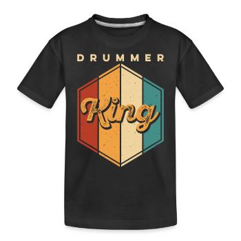 Schlagzeug Schlagzeuger Drummer - Kinder Premium Bio T-Shirt - Schwarz - Vorne