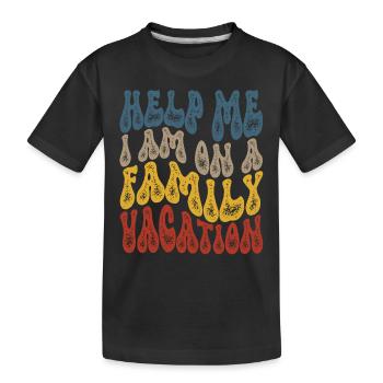 Au secours, je suis en vacances en famille - T-shirt bio Premium Enfant - noir - Devant